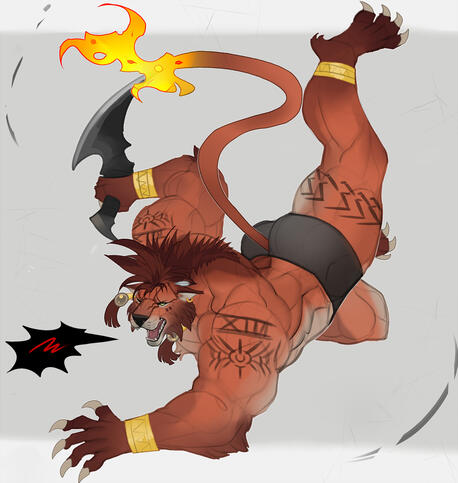 Red XIII : Full-Body :: Average - Bulk , Flat , Minimal AO