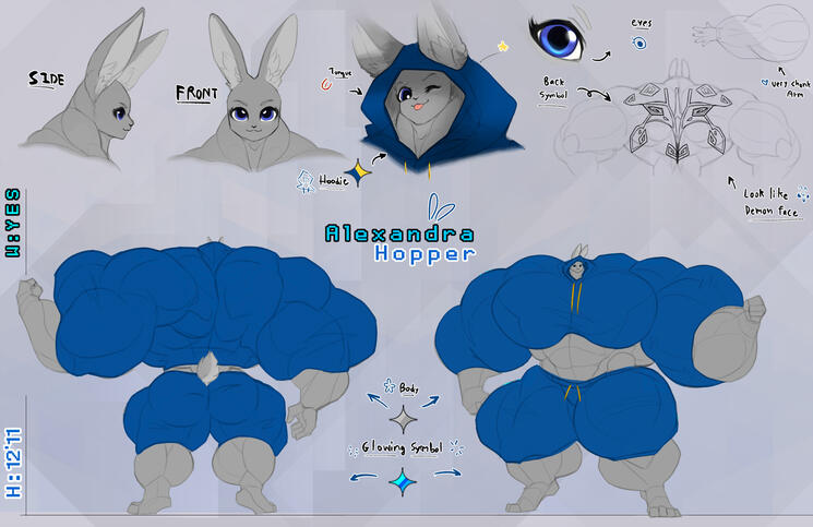 Ref-Sheet : Alexandre :: Hyper , Girl , Flat