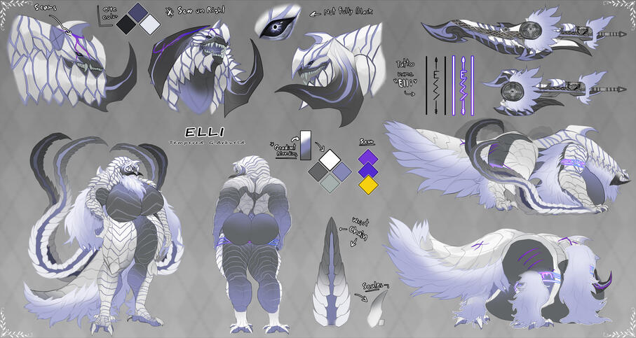 Ref-sheet : Eilli :: Bulk 110% , Busty , Girl , Flat , Minimal AO